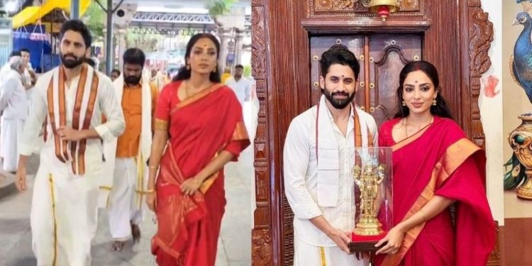 Naga Chaitanya Sobitha: శ్రీవారి సేవలో నాగచైతన్య-శోభిత.. పట్టు వస్త్రాల్లో కొత్త జంట ఎంత క్యూట్ ఉందంటే?