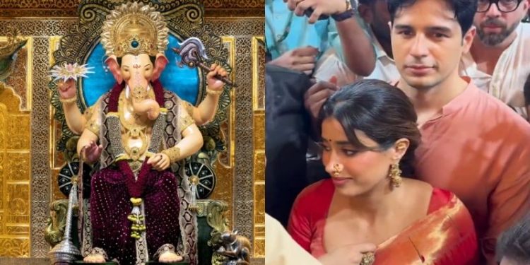 Param Sundari: లాల్బాగ్చా రాజాను దర్శించుకున్న సిద్ధార్థ్, జాన్వీ.. ‘పరమ్ సుందరి’ ప్రమోషన్స్ వైరల్..